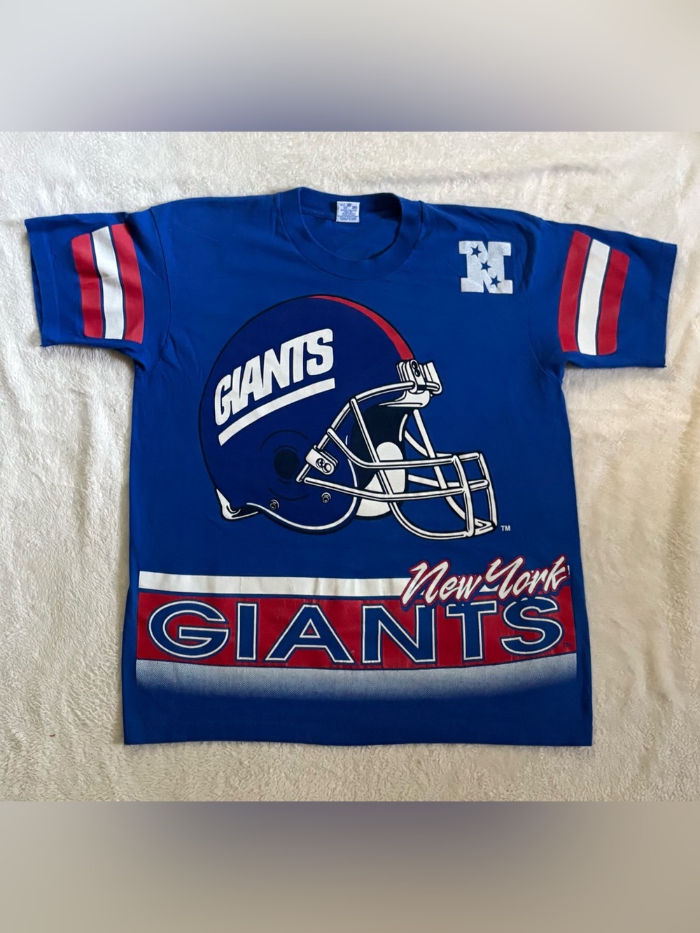 Vintage 90s New York Giants Salem Big Logo Wrap Around Shirt USA NFL